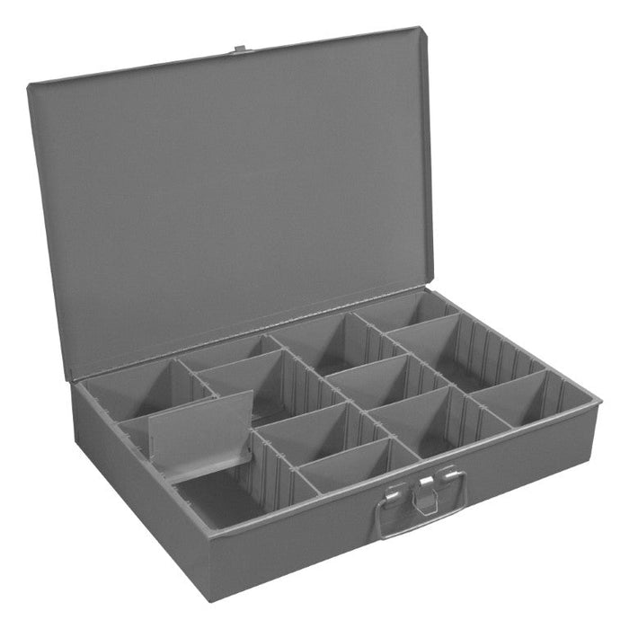 119-95 Large, Steel, Compartment Box, Adjustable Opening, Vertical, Gray