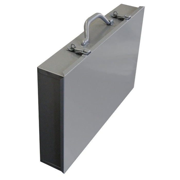 119PC227-95 Large, Steel, Compartment Box, Comfort Grip Handle, Adjustable Opening, Vertical, Gray