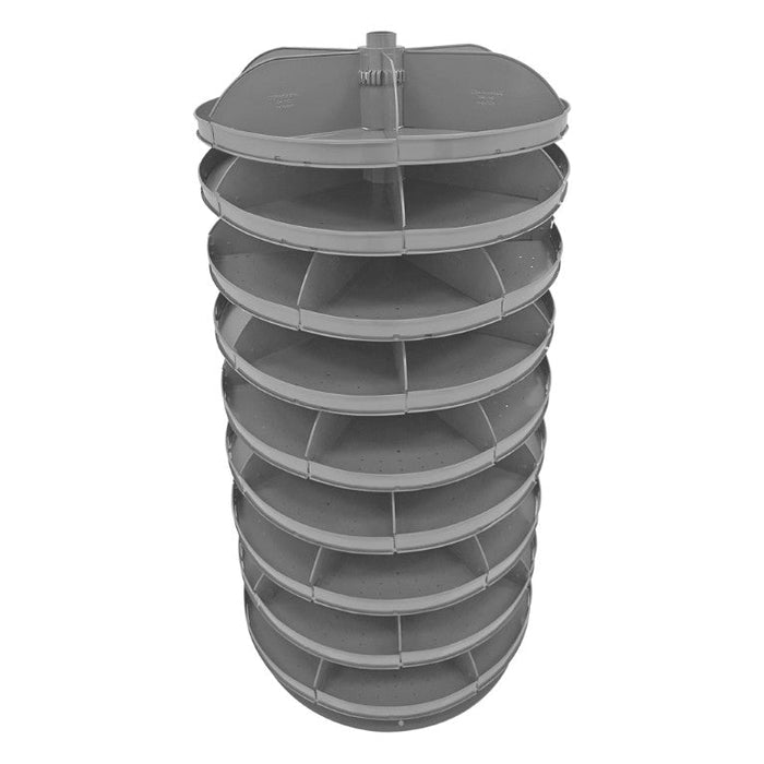 1209-95 28" Revolving Rotabin, 9 Shelves, 6 Fixed Dividers per Shelf, Up to 24 Compartments per Shelf, Gray