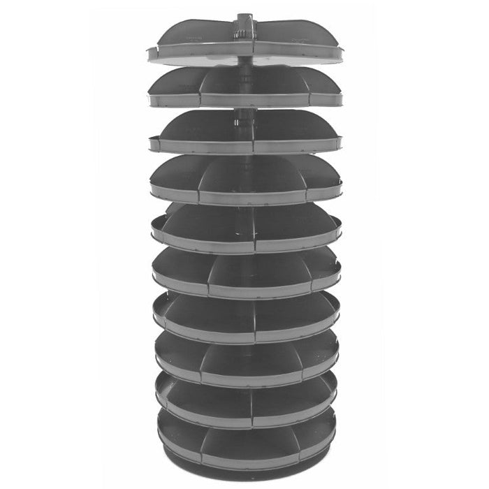 1210-95 28" Revolving Rotabin, 10 Shelves, 6 Fixed Dividers per Shelf, Up to 24 Compartments per Shelf, Gray