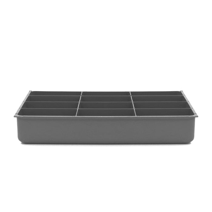 124-95-12-IND Large, Polypropylene, 12 Compartment Insert, Gray