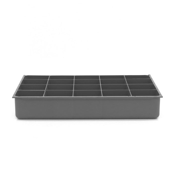 124-95-20-IND Large, Polypropylene, 20 Compartment Insert, Gray