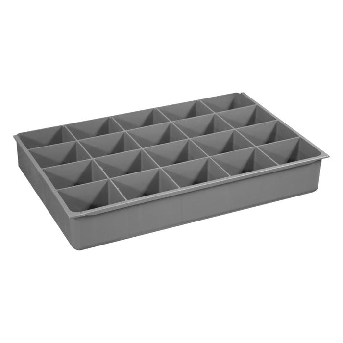 124-95-20-IND Large, Polypropylene, 20 Compartment Insert, Gray