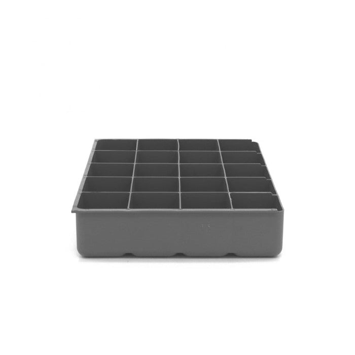 124-95-20-IND Large, Polypropylene, 20 Compartment Insert, Gray
