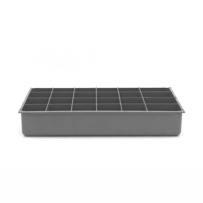 124-95-24-IND Large, Polypropylene, 24 Compartment Insert, Gray