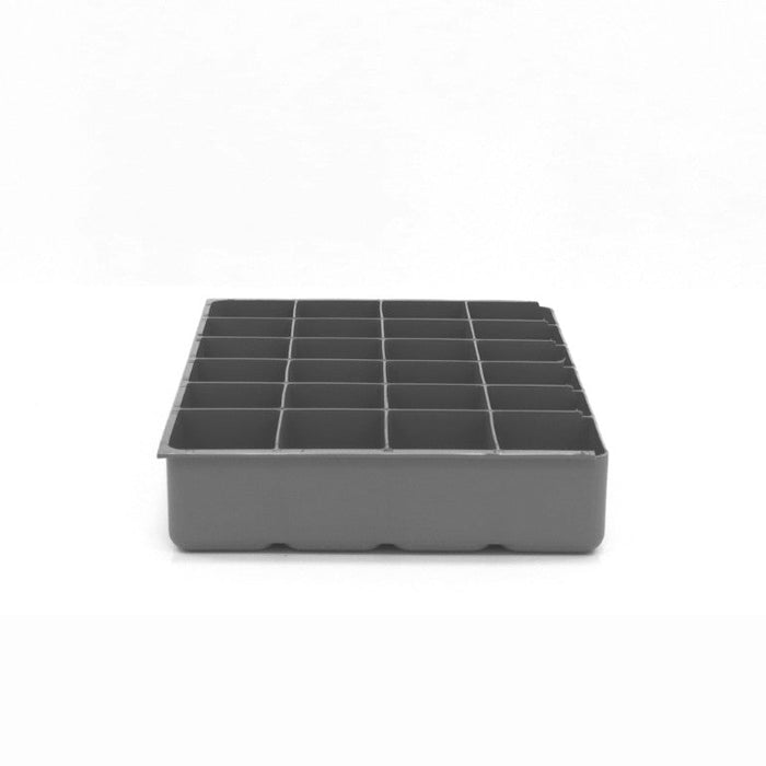 124-95-24-IND Large, Polypropylene, 24 Compartment Insert, Gray