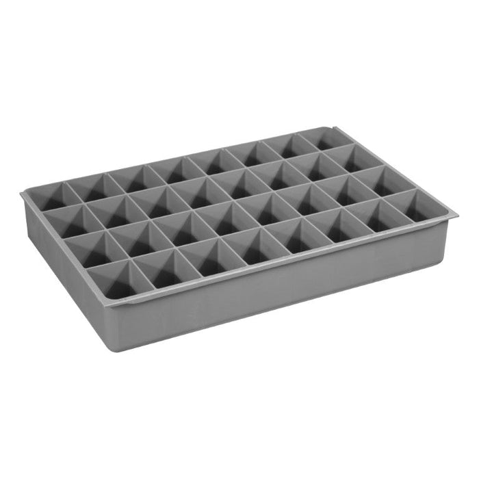 124-95-32-IND Large, Polypropylene, 32 Compartment Insert, Gray