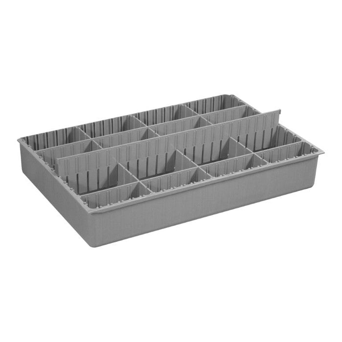 124-95-EXL-IND Large, Polypropylene, Variable Compartment Insert, 3 Horizontal, 3 Vertical, Gray