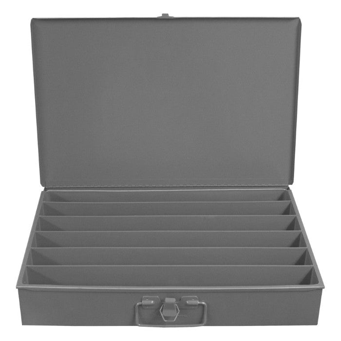 125-95 Large, Steel, Compartment Box, 6 Compartments, Horizontal, Gray