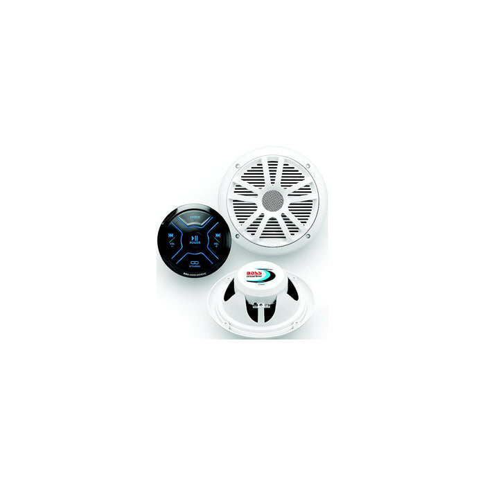 Boss MG150W6 Bluetooth Marine Gauge Receiver Package with 6.5" White Speakers