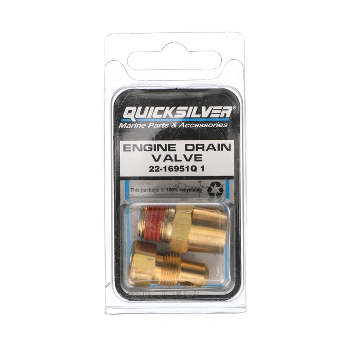 Quicksilver 16951Q1 Brass Drain Plug, Block or Manifold for Select Outboard and Sterndrive Engines