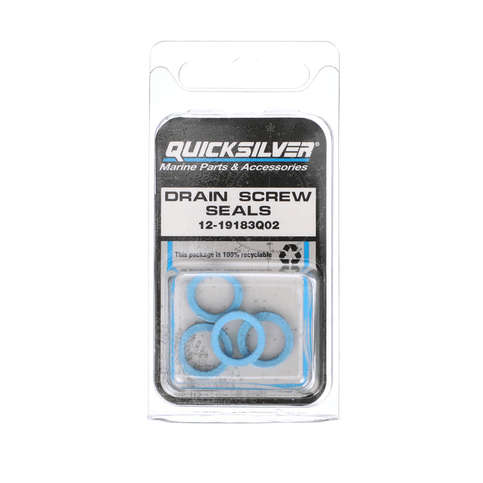 Quicksilver 19183Q02 Lower Unit Gear Lube Drain and Fill Hole Screw Seal for Select Mercury Outboards and MerCruiser Sterndrives