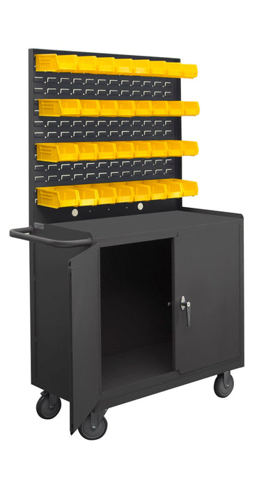2210A-32B-LU-95 Mobile Bench Cabinet, 32 Yellow Bins