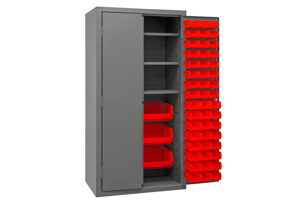 2501-BDLP-102-3S-1795 Cabinet, 3 Shelves, 102 Red Bins