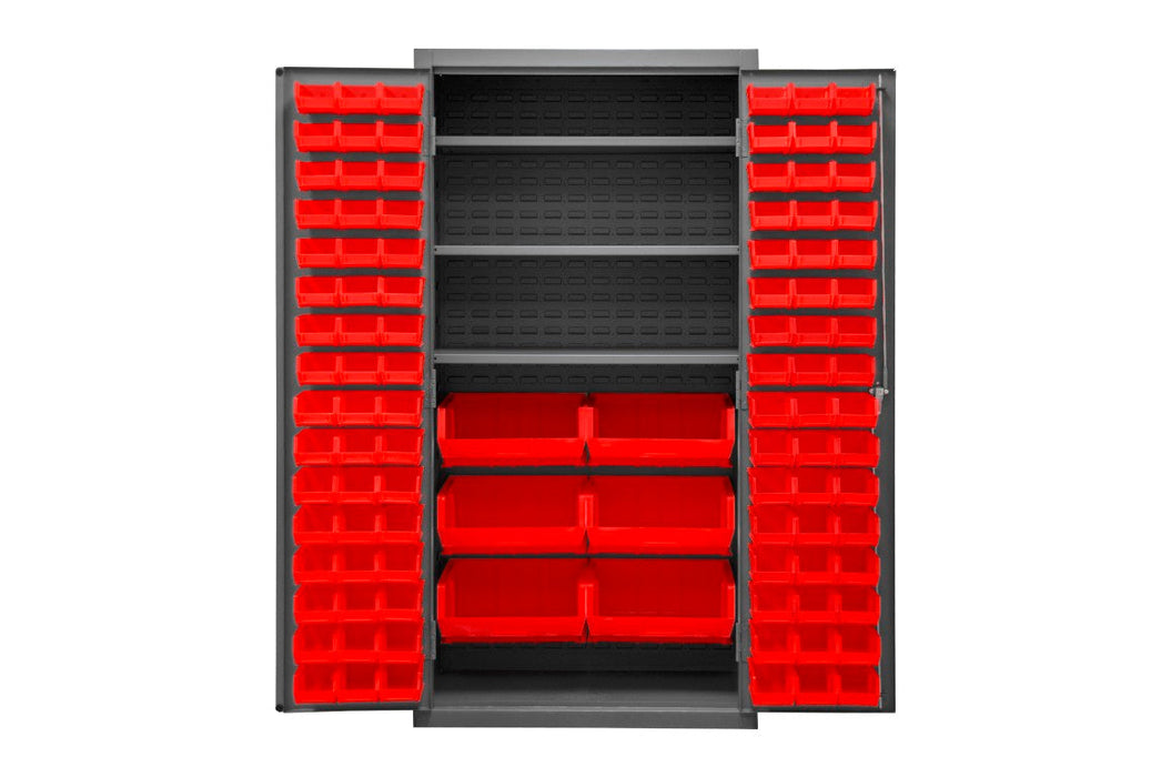 2501-BDLP-102-3S-1795 Cabinet, 3 Shelves, 102 Red Bins