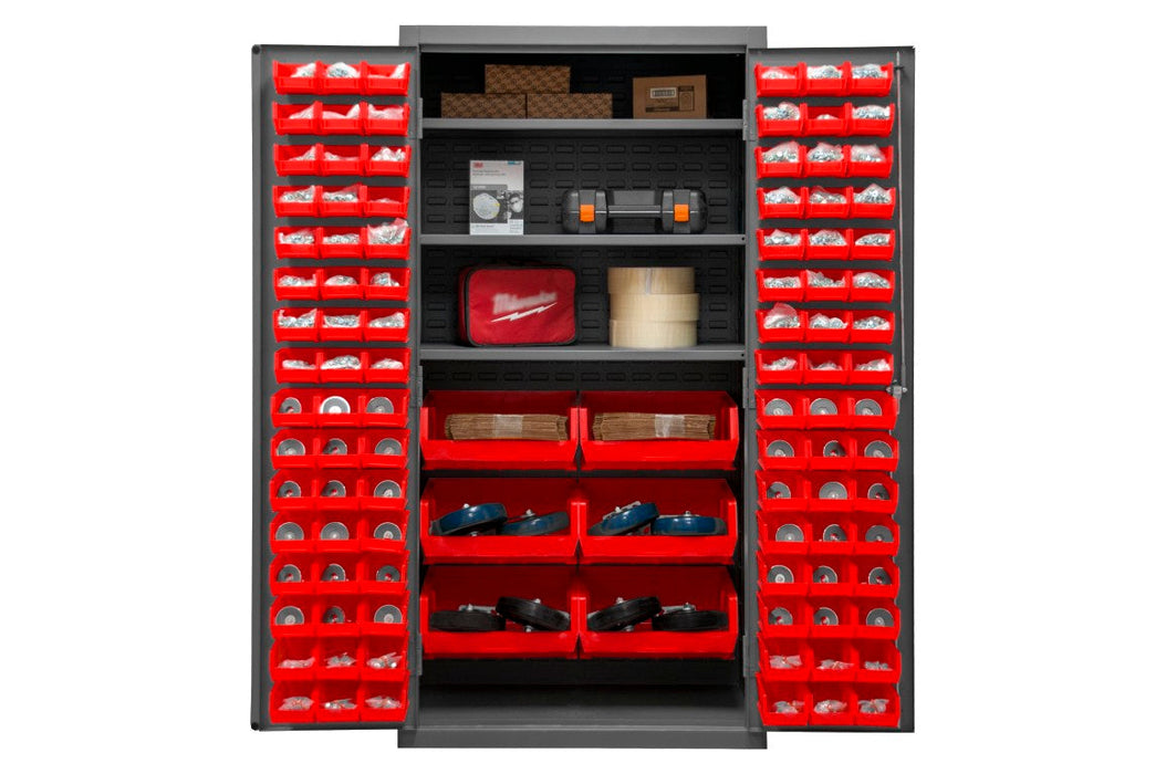 2501-BDLP-102-3S-1795 Cabinet, 3 Shelves, 102 Red Bins
