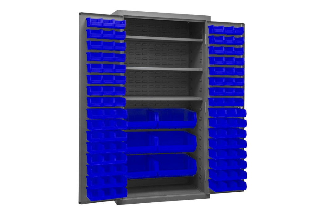 2501-BDLP-102-3S-5295 Cabinet, 3 Shelves, 102 Blue Bins