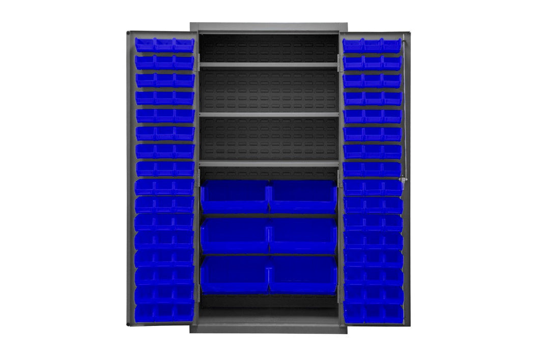 2501-BDLP-102-3S-5295 Cabinet, 3 Shelves, 102 Blue Bins
