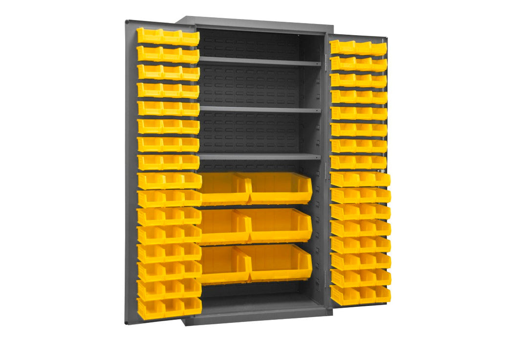 2501-BDLP-102-3S-95 Cabinet, 3 Shelves, 102 Yellow Bins
