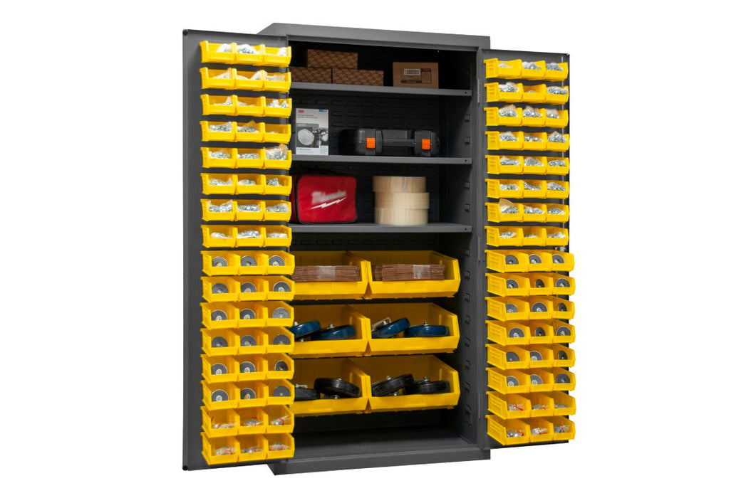 2501-BDLP-102-3S-95 Cabinet, 3 Shelves, 102 Yellow Bins