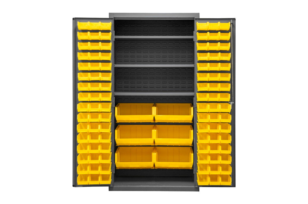 2501-BDLP-102-3S-95 Cabinet, 3 Shelves, 102 Yellow Bins