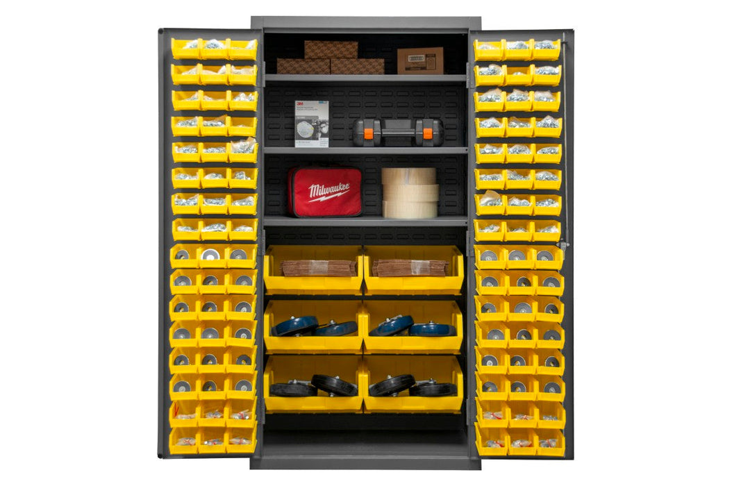2501-BDLP-102-3S-95 Cabinet, 3 Shelves, 102 Yellow Bins