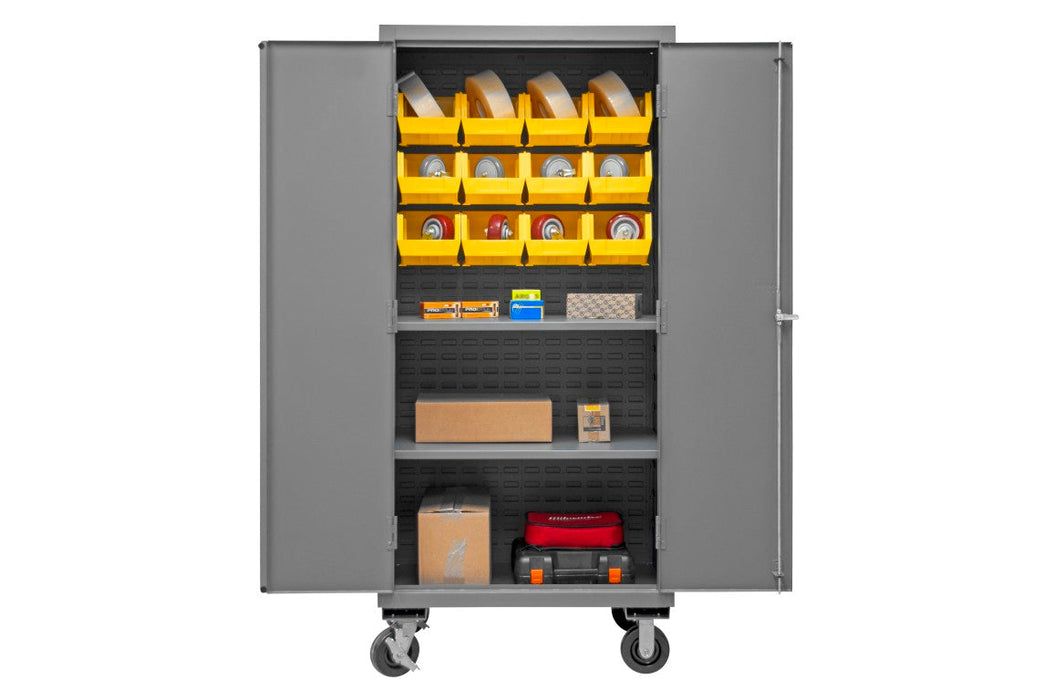 2501M-BLP-12-2S-95 Mobile Cabinet, 2 Shelves, 12 Bins