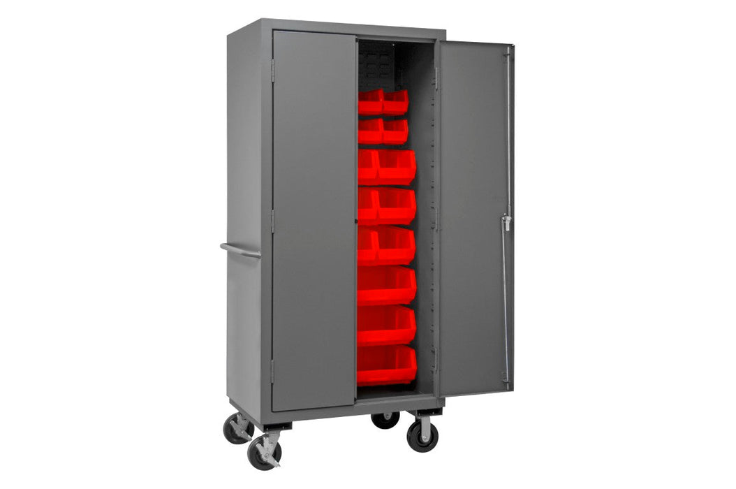 2501M-BLP-30-1795 Mobile Cabinet, 30 Red Bins
