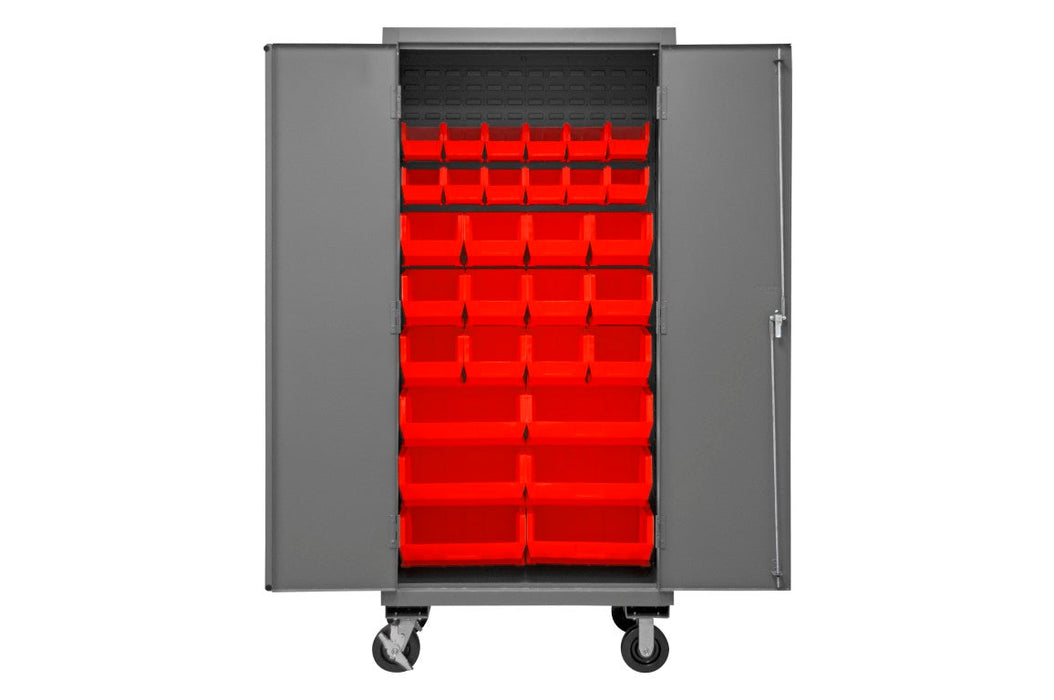 2501M-BLP-30-1795 Mobile Cabinet, 30 Red Bins