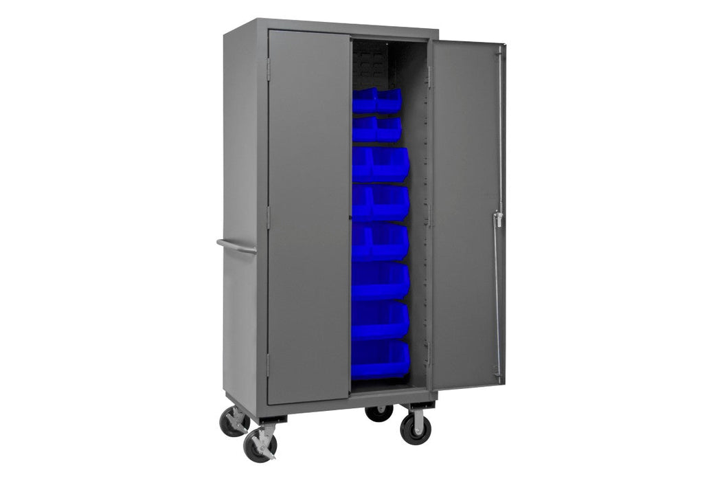 2501M-BLP-30-5295 Mobile Cabinet, 30 Blue Bins