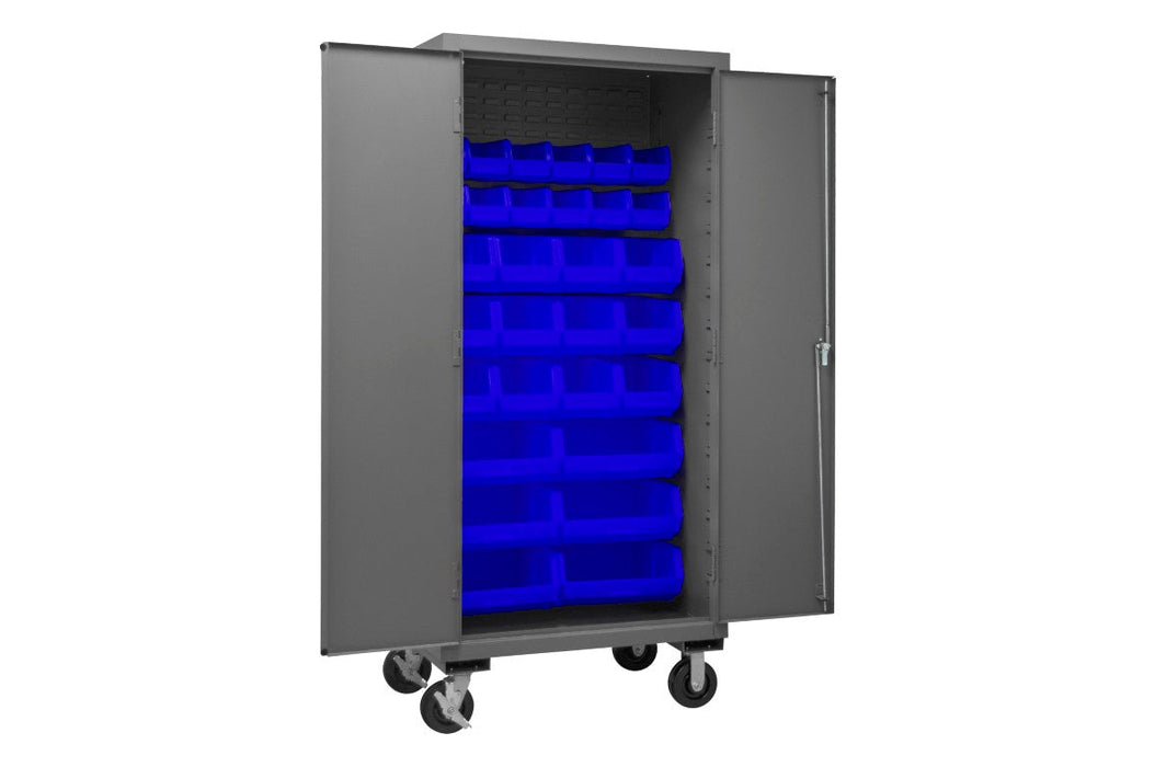 2501M-BLP-30-5295 Mobile Cabinet, 30 Blue Bins