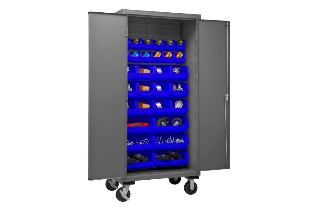 2501M-BLP-30-5295 Mobile Cabinet, 30 Blue Bins