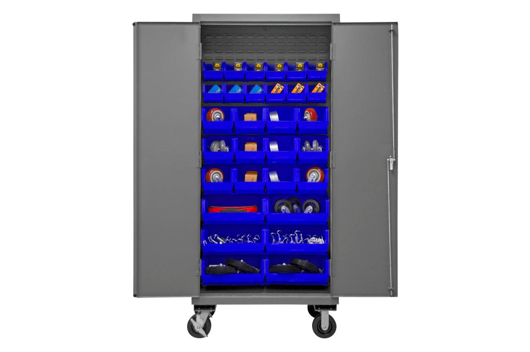 2501M-BLP-30-5295 Mobile Cabinet, 30 Blue Bins