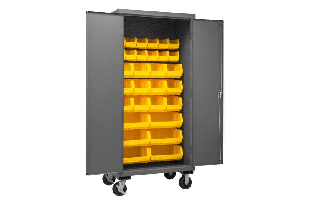 2501M-BLP-30-95 Mobile Cabinet, 30 Yellow Bins