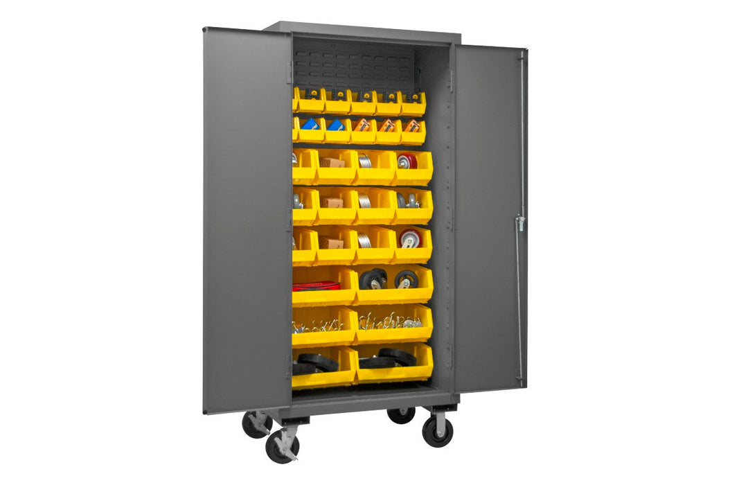 2501M-BLP-30-95 Mobile Cabinet, 30 Yellow Bins