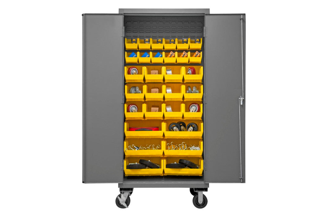 2501M-BLP-30-95 Mobile Cabinet, 30 Yellow Bins