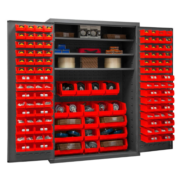 2502-138-3S-1795 Cabinet, 3 Shelves, 138 Red Bins