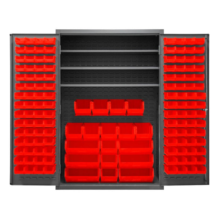 2502-138-3S-1795 Cabinet, 3 Shelves, 138 Red Bins