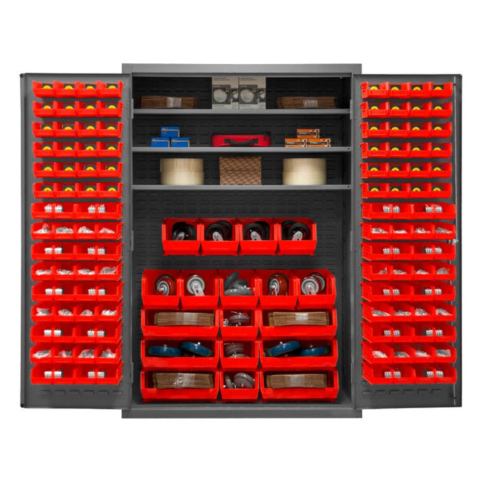 2502-138-3S-1795 Cabinet, 3 Shelves, 138 Red Bins