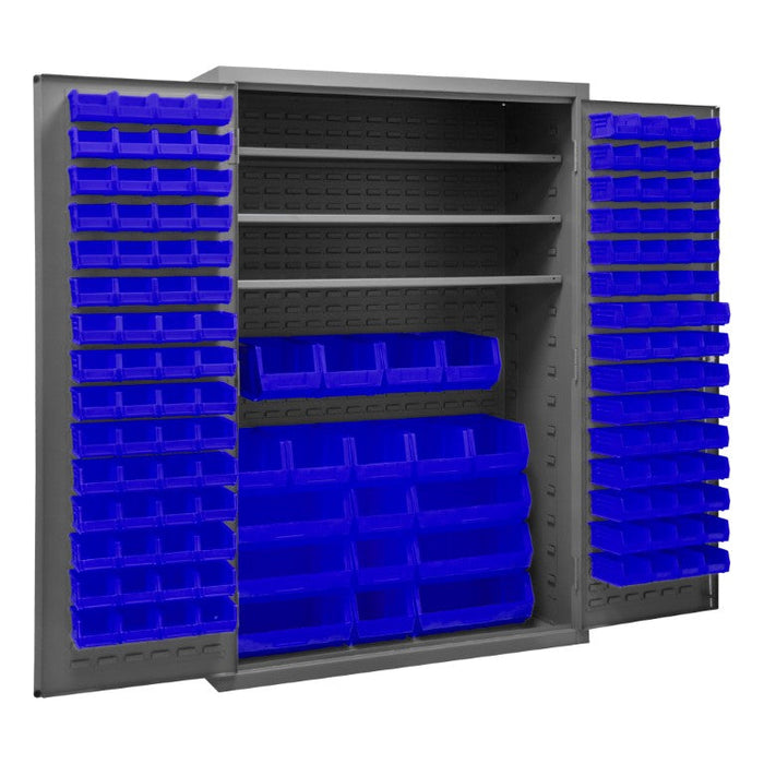 2502-138-3S-5295 Cabinet, 3 Shelves, 138 Blue Bins