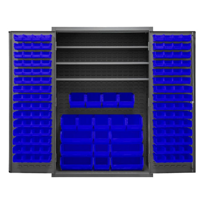 2502-138-3S-5295 Cabinet, 3 Shelves, 138 Blue Bins