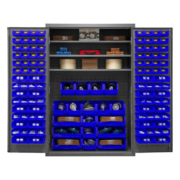 2502-138-3S-5295 Cabinet, 3 Shelves, 138 Blue Bins