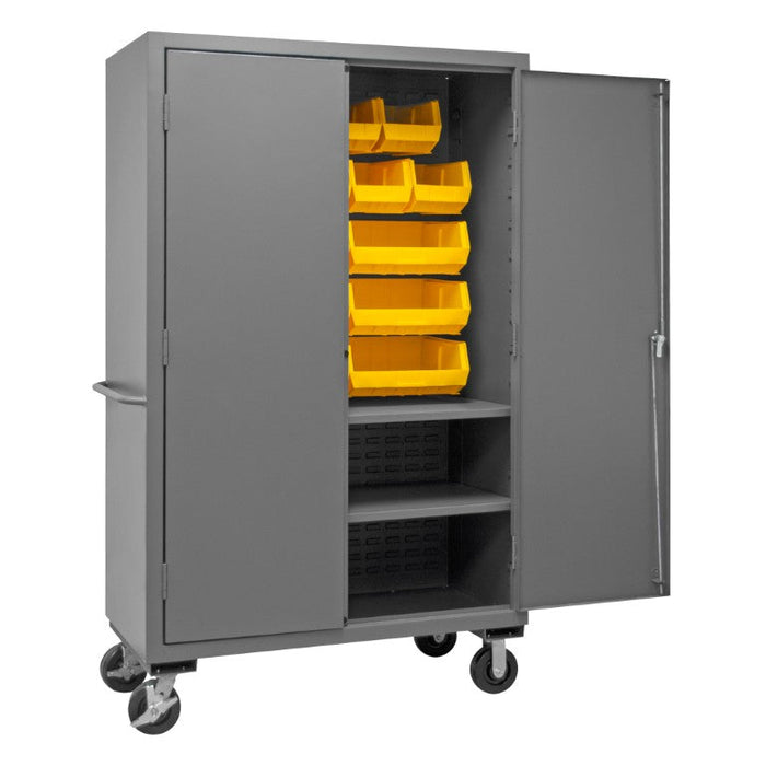 2502M-BLP-18-2S-95 Mobile Cabinet, 2 Shelves, 18 Bins