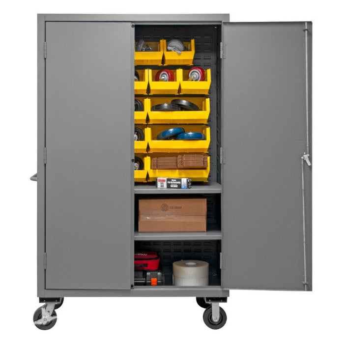 2502M-BLP-18-2S-95 Mobile Cabinet, 2 Shelves, 18 Bins