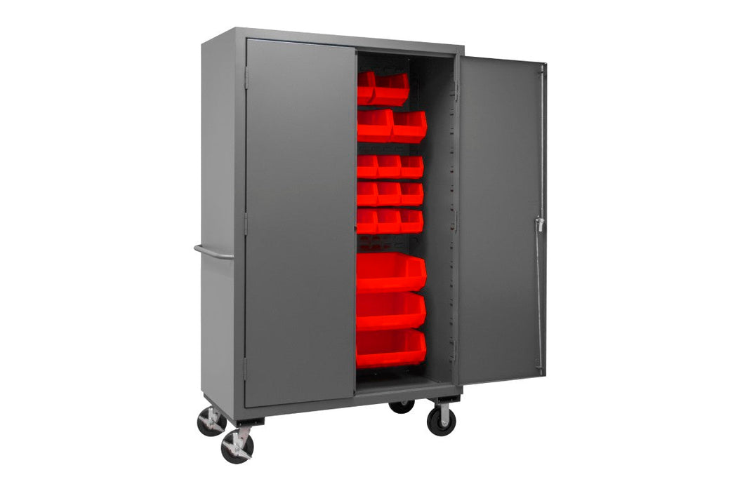 2502M-BLP-42-1795 Mobile Cabinet, 42 Red Bins