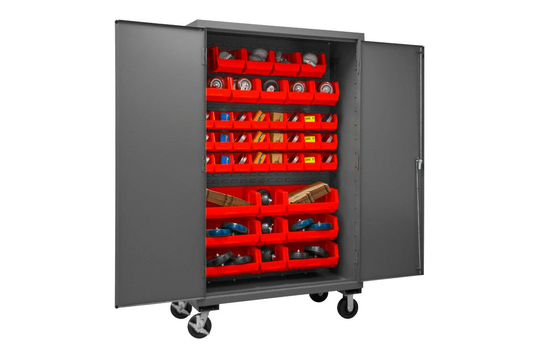 2502M-BLP-42-1795 Mobile Cabinet, 42 Red Bins