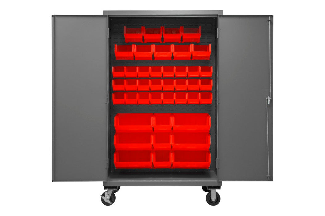2502M-BLP-42-1795 Mobile Cabinet, 42 Red Bins