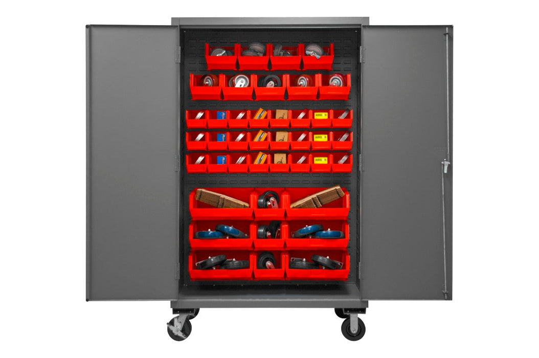 2502M-BLP-42-1795 Mobile Cabinet, 42 Red Bins