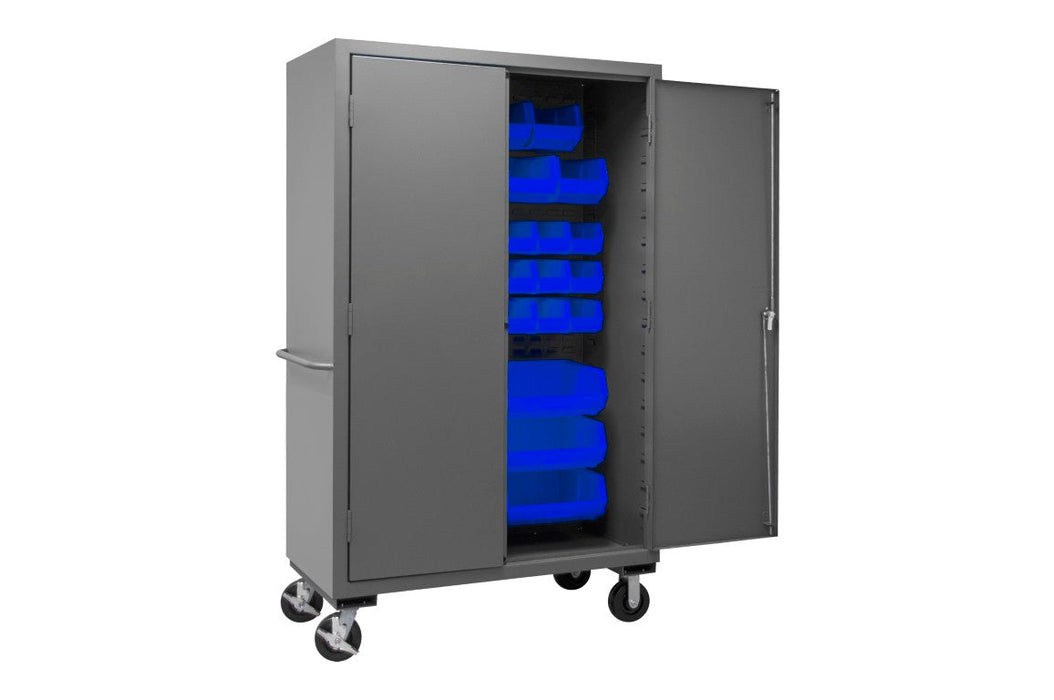 2502M-BLP-42-5295 Mobile Cabinet, 42 Blue Bins