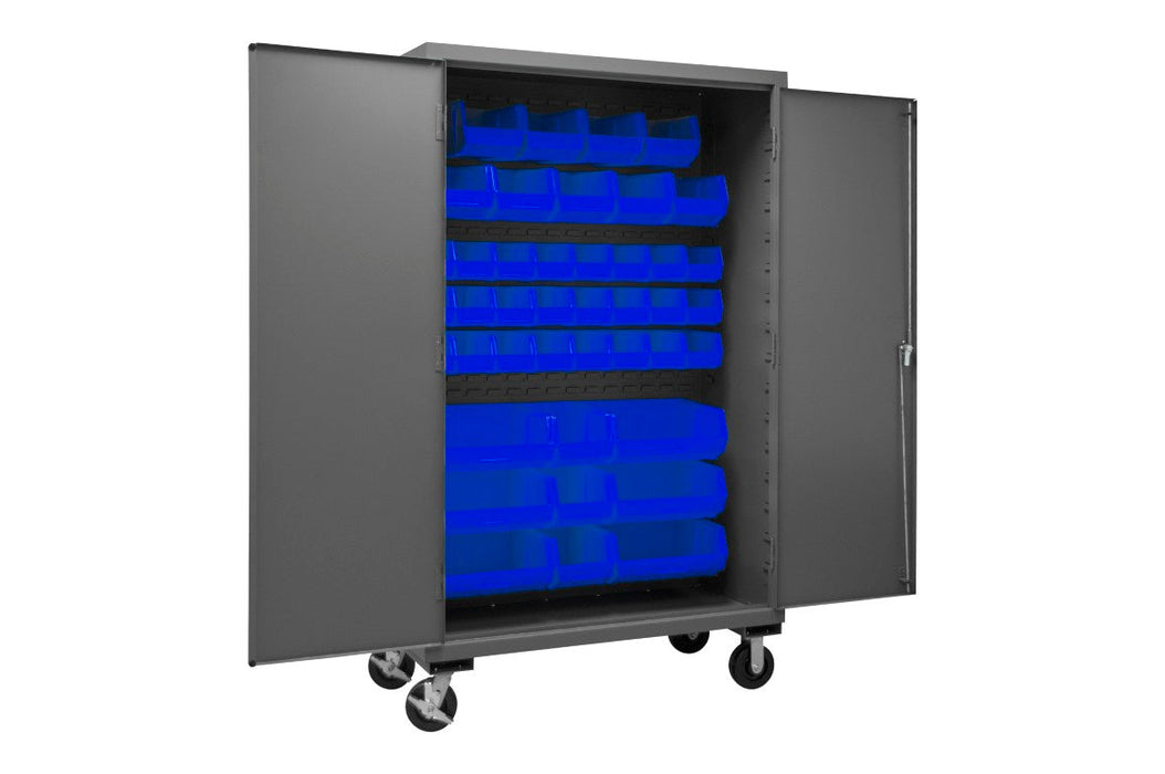 2502M-BLP-42-5295 Mobile Cabinet, 42 Blue Bins